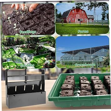 Soil Blocker for Seed Starting 2 Inch Soil Blocker with Comfortable Handle Seed Blocker 4 Cell Handlheld Soil Block Maker Efficient Soil Blocking Tool Black