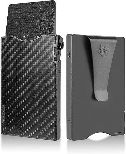 MNGARISTA Cartera minimalista delgada de metal para hombres, soporte para tarjetas de crédito desplegable con clip de dinero desmontable, cartera de