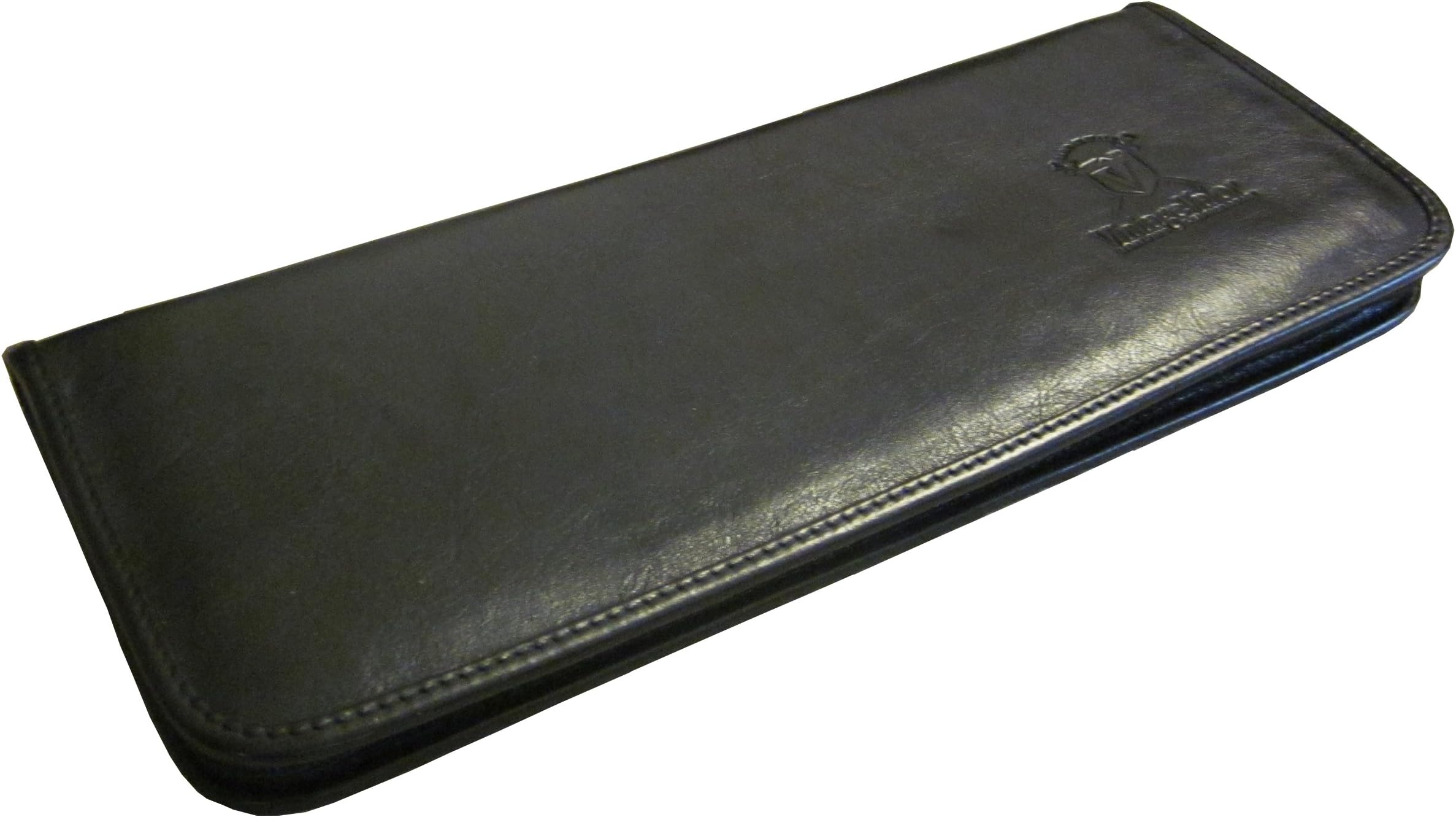Authentic Vintage Valor Black Italian Distressed Leather Luxury Tie Case - Made In Italy - VVB012BLK