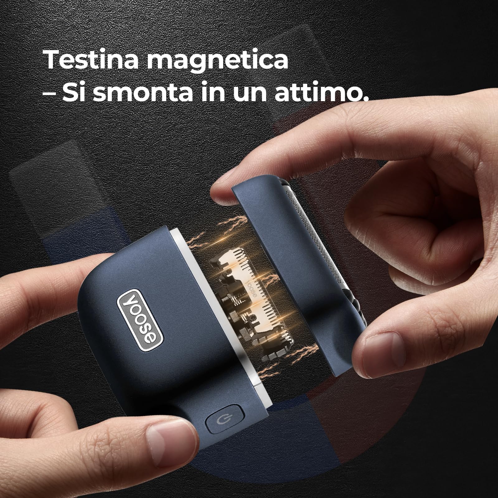 Yoose MINI 5 Rasoio Elettrico barba Uomo a Lamina, Regolabarba Professionale Ricaricabile Wet&Dry IPX7 Water Resistance