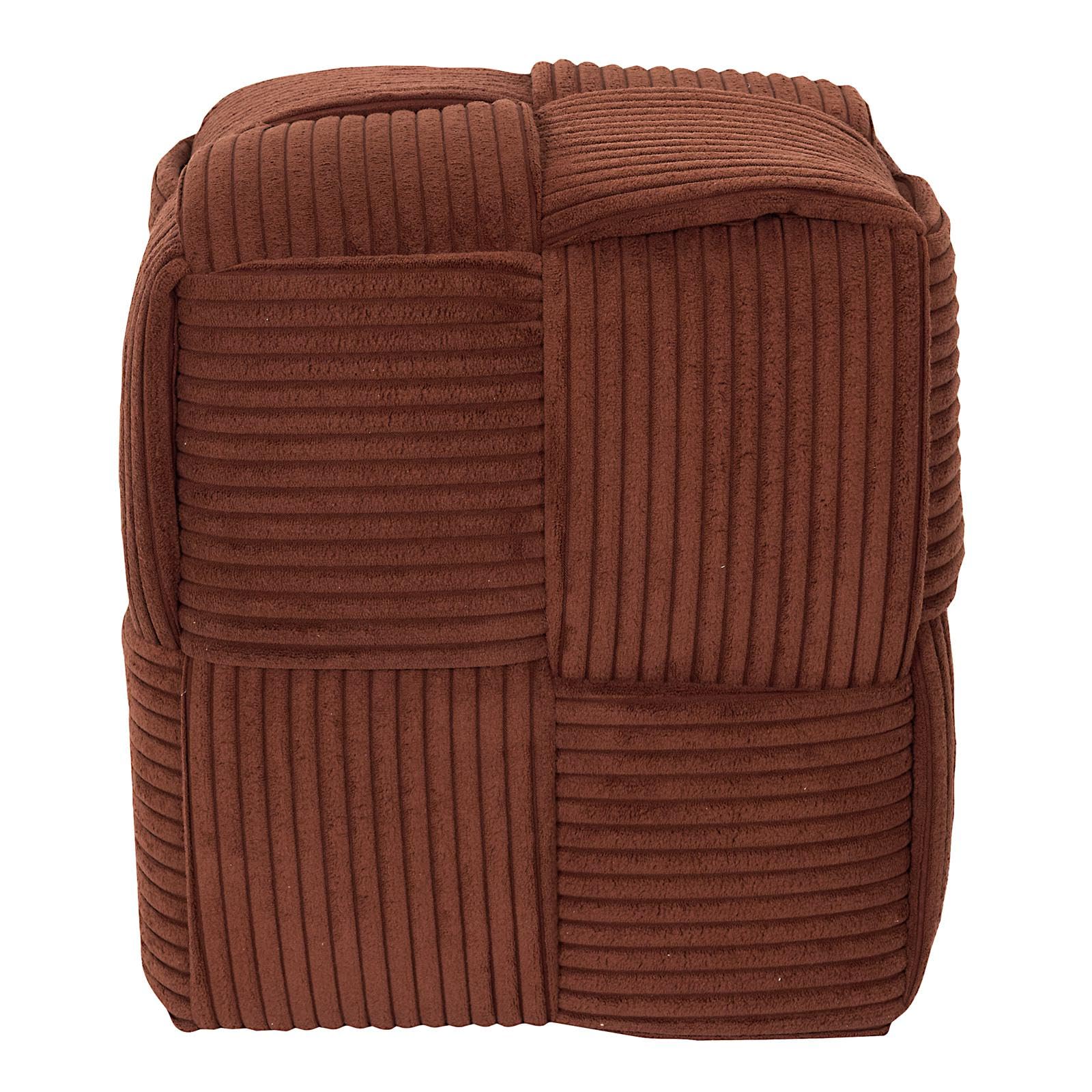 HOME DECO FACTORY - HD0539 Pouf Côtelé Tressé Terracotta, Design Élégant et Confortable, Usage Polyvalent comme Siège ou Table d'Appoint, Dimensions 36x38x36 cm | Tissu tressé, pouf côtelé, design élégant, siège ou table d'appoint, polyvalent, confortable