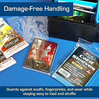BCW Thick Trading Card Sleeves for Cards up to 240 Pt, Clear, 100 Count