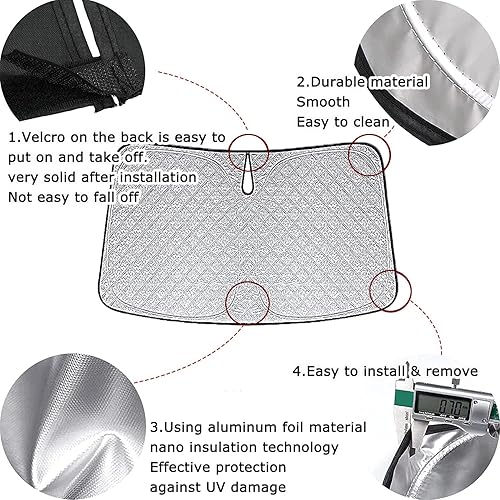 Miniatura 3 de Parasol para parabrisas compatible con Ford F150 F-150 2021 2022 2023, parasol plegable que bloquea los rayos UV y mantiene tu automóvil más fresco