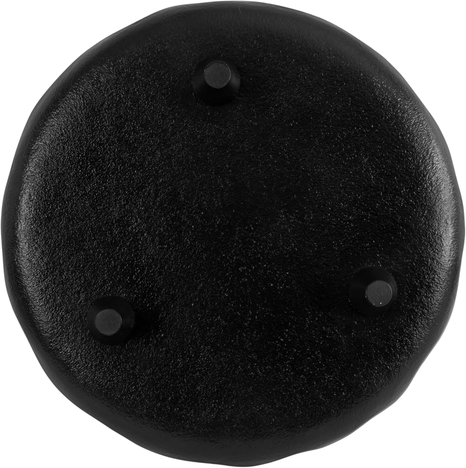 Kate and Laurel Alessia Modern Decorative Scalloped Round Footed Metal Tray; 16 Inch Diameter; Black; Transitional Food-Safe Cast Aluminum Pedestal Tray with Rough Texture and Deckled Edge