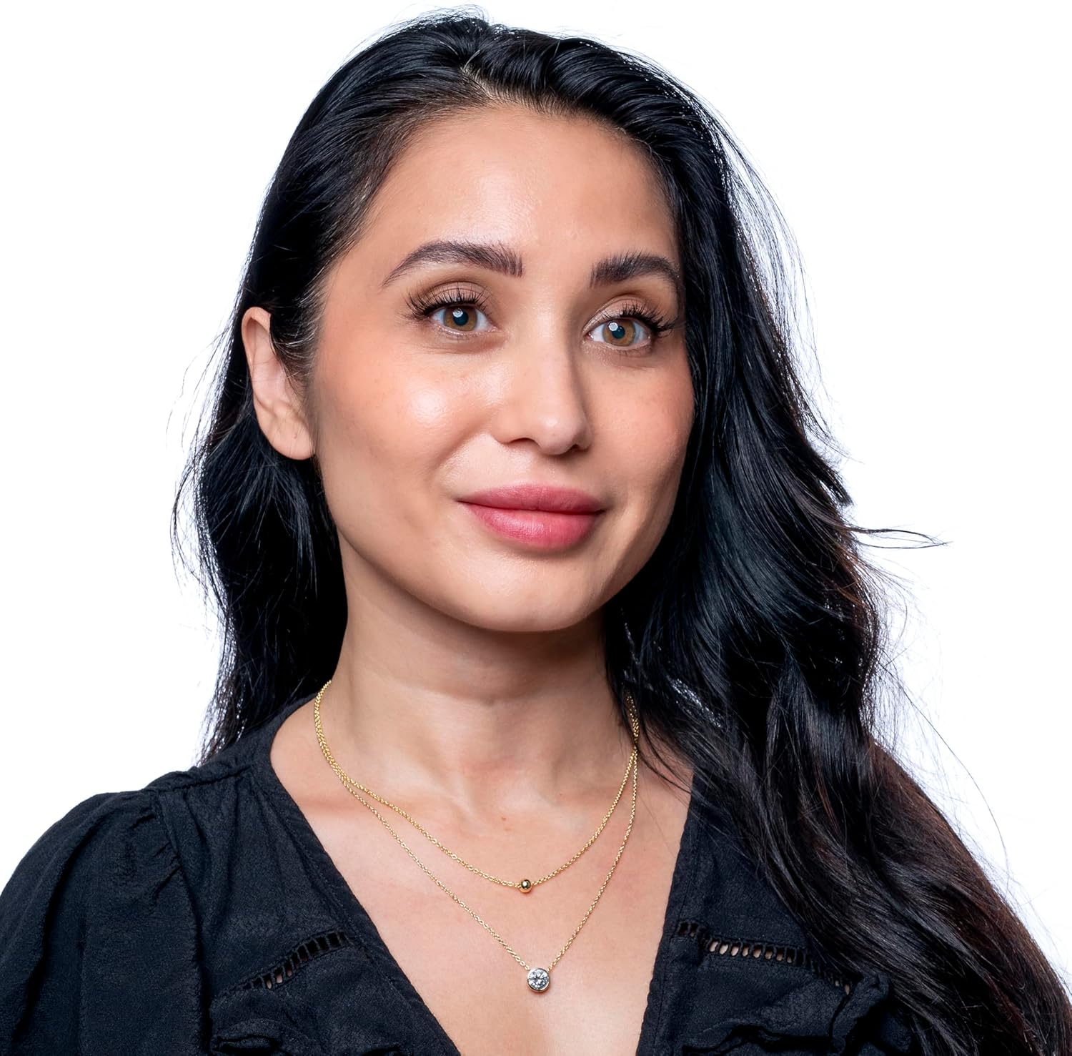 Amazon Essentials 14K Gold Plated Necklace Set of 2 - Ball Pendant, Solitaire Pendant - Dainty Hypoallergenic Necklaces for Women - Image 2