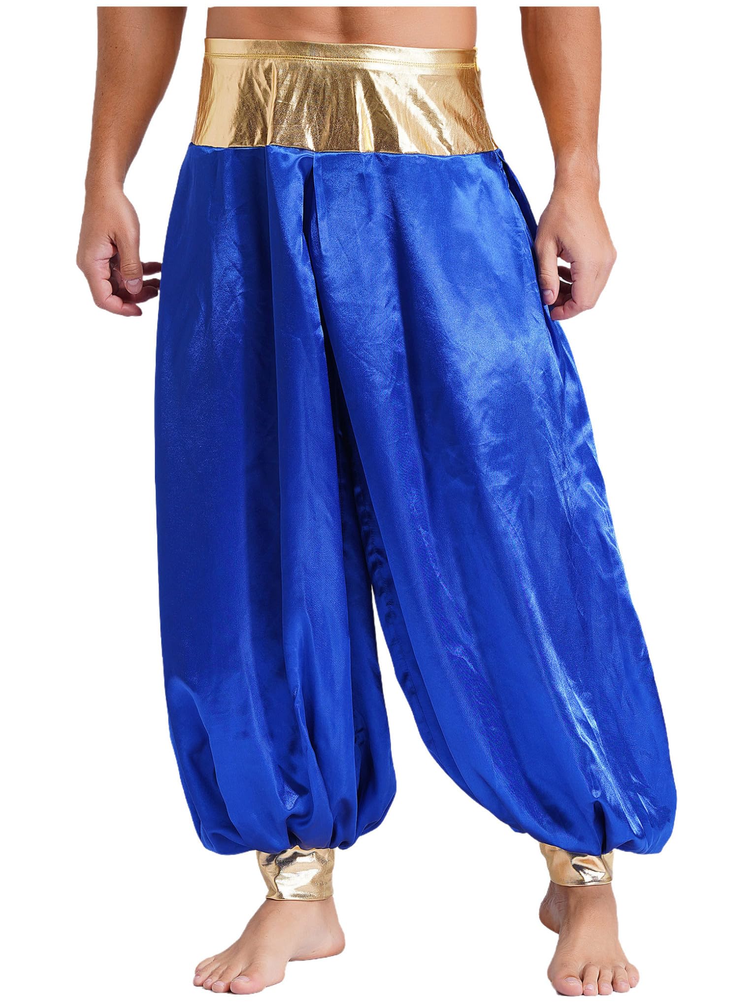 Disfraz de Príncipe Árabe para Hombres Adulto Pantalones Anchos Bombacho Halloween Carnaval