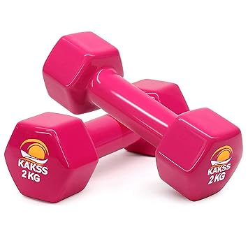 Kakss Cast Iron Vinyl Coated Dumbbells (2+2 = 4 KG)