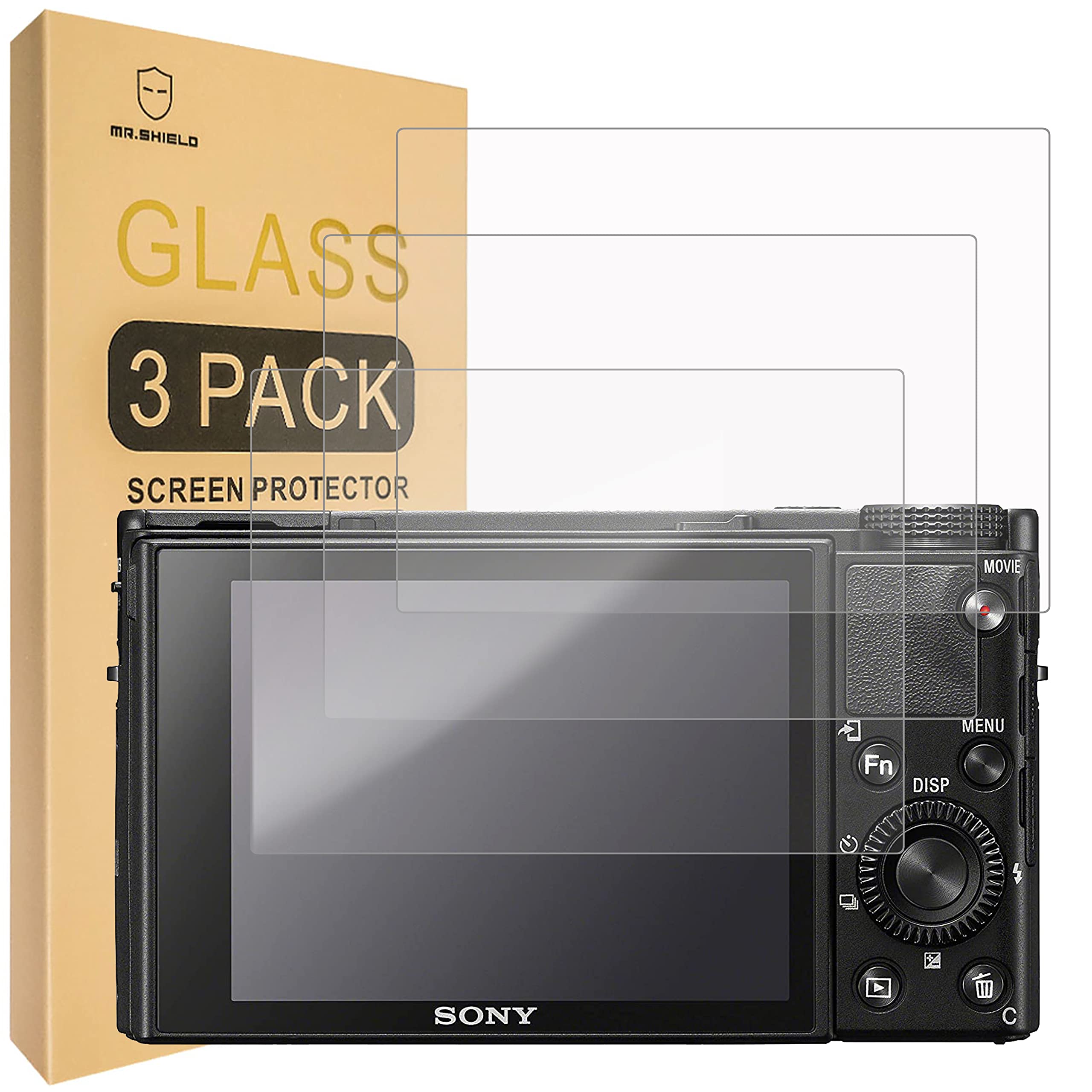 Mr.Shield [3-Pack] Screen Protector For Sony RX100 VII Digital Camera DSC-RX100M7 [Tempered Glass] [Japan Glass with 9H Hardness] Screen Protector