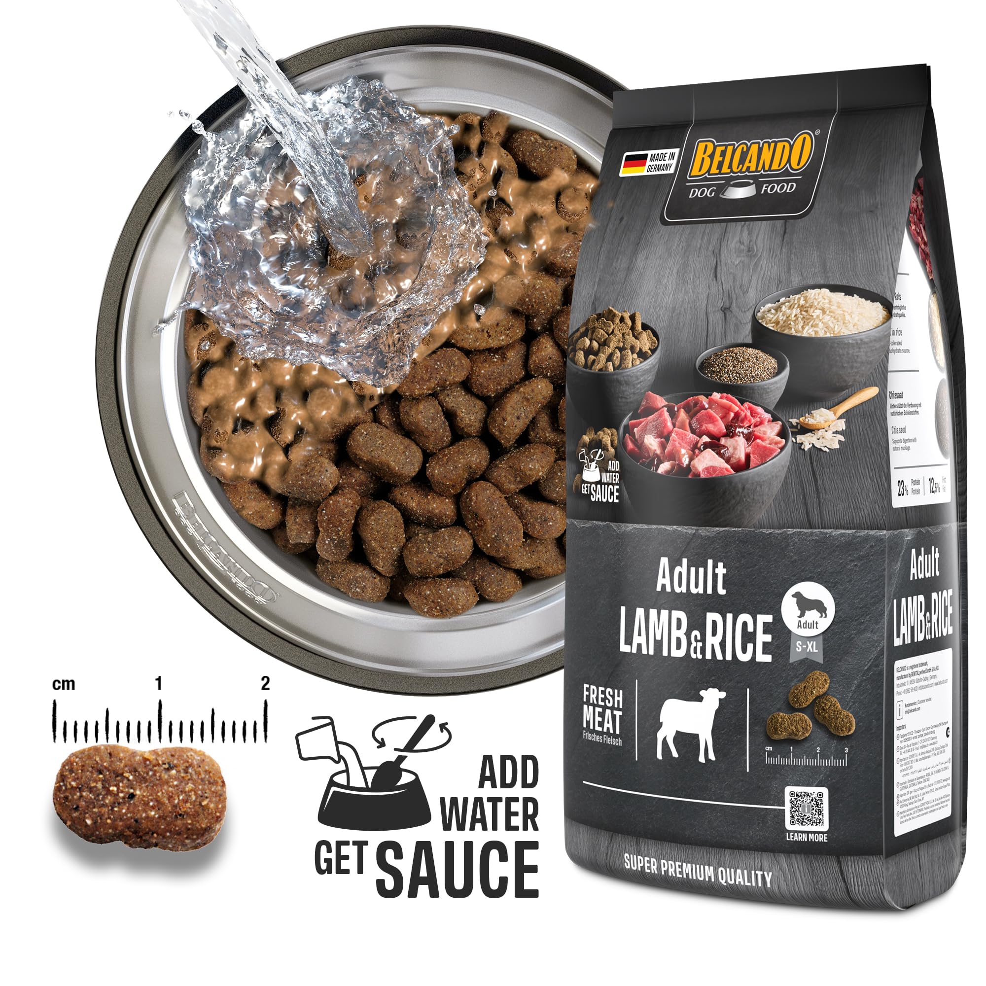 Belcando Adult Lamb & Rice [12,5 kg] Cibo secco con agnello per cani sensibili | Alimento completo per cani adulti a partire da 1 anno di età