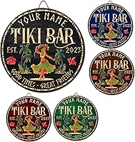 Vista 19 de V VIBEPY Letrero de madera personalizado de Tiki Bar, decoraciones de barra TIki, decoración de salón Tiki, letrero de barra Tiki Huts, letrero