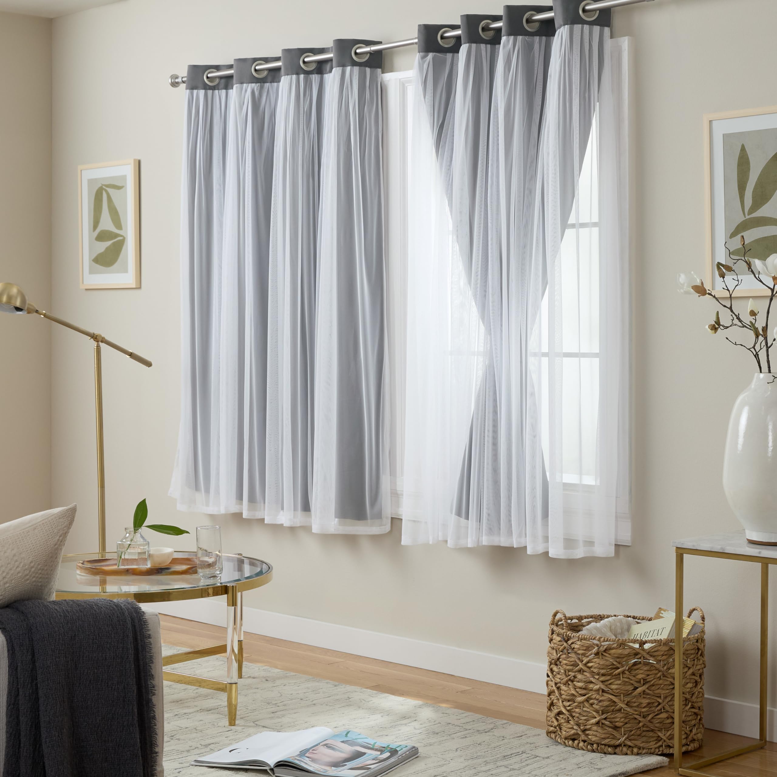 Exclusive Home Curtains Catarina Woven Blackout Grommet Top Panel Pair, Black Pearl, 52x63, 2 Piece, W 52" x L 63" (2 Panels) - Image 3