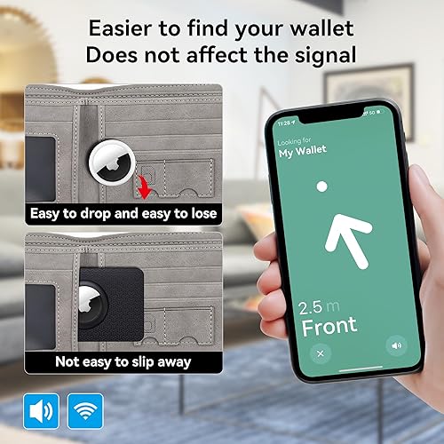 Miniatura 4 de Paquete de 2 portatarjetas delgadas para AirTag, funda delgada y flexible para Airtag compatible con Apple AirTag, para insignia, regalo, fundas de