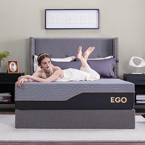 MLILY Copper Gel Memory Foam Mattress, 14 Inch Cal King Size Memory Foam Mattress, CertiPUR-US Certified, Bed in a Box, Black