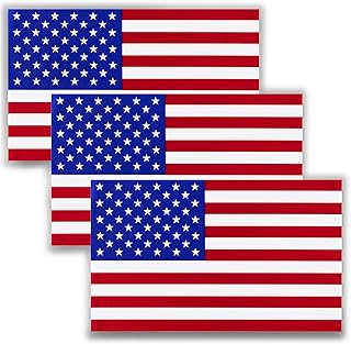 American Flag Decal Window Clings 3 Pack Vinyl Car Decals Static Non Adhesive Stickers