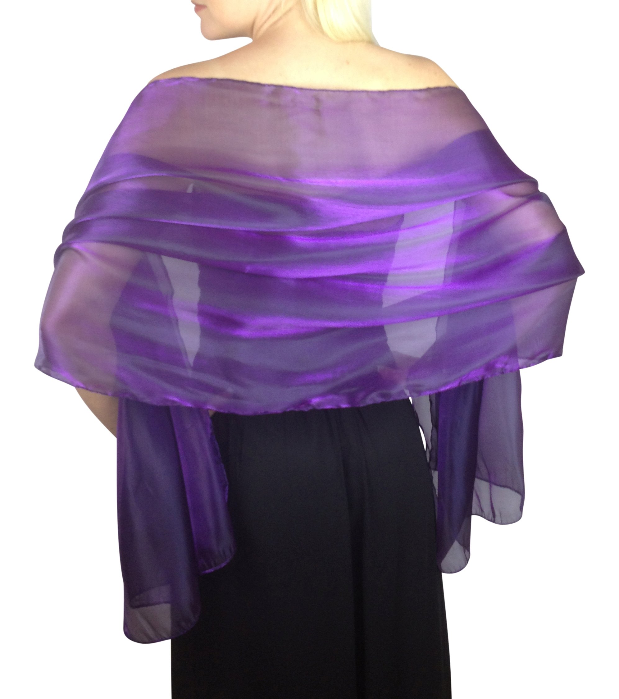 Shiny Silky Purple Pashmina Shawl scarf for parties, weddings, bridesmaids, balls