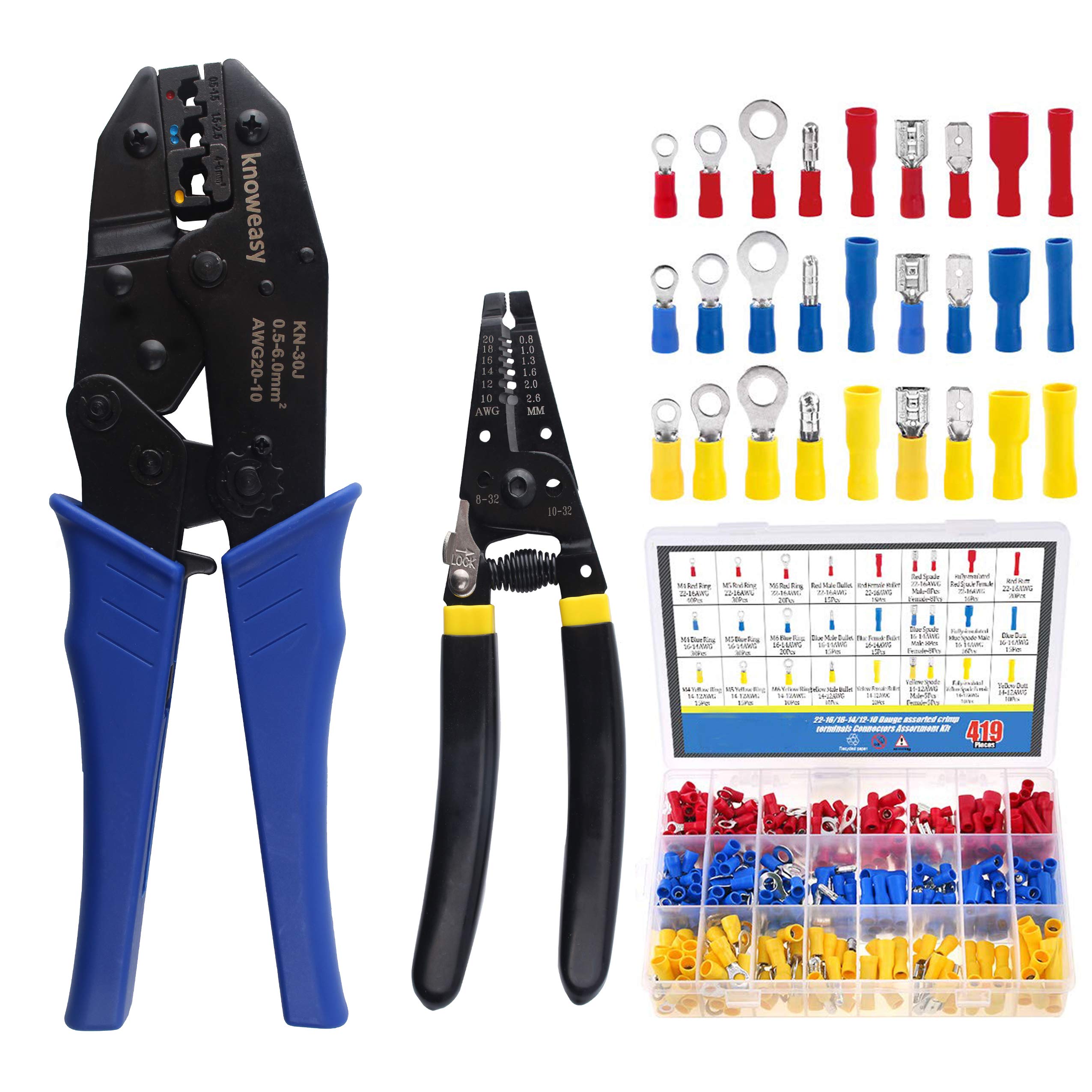 Buy Wire Crimper Kit, Knoweasy Insulated Terminal Crimper 2210AWG with