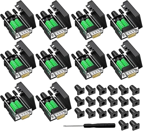 Miniatura 28 de DB9 Conector de ruptura hembra, puerto 9PIN sin soldadura RS232 Adaptador serie D-SUB RS485, placa de módulo sin soldadura con terminales