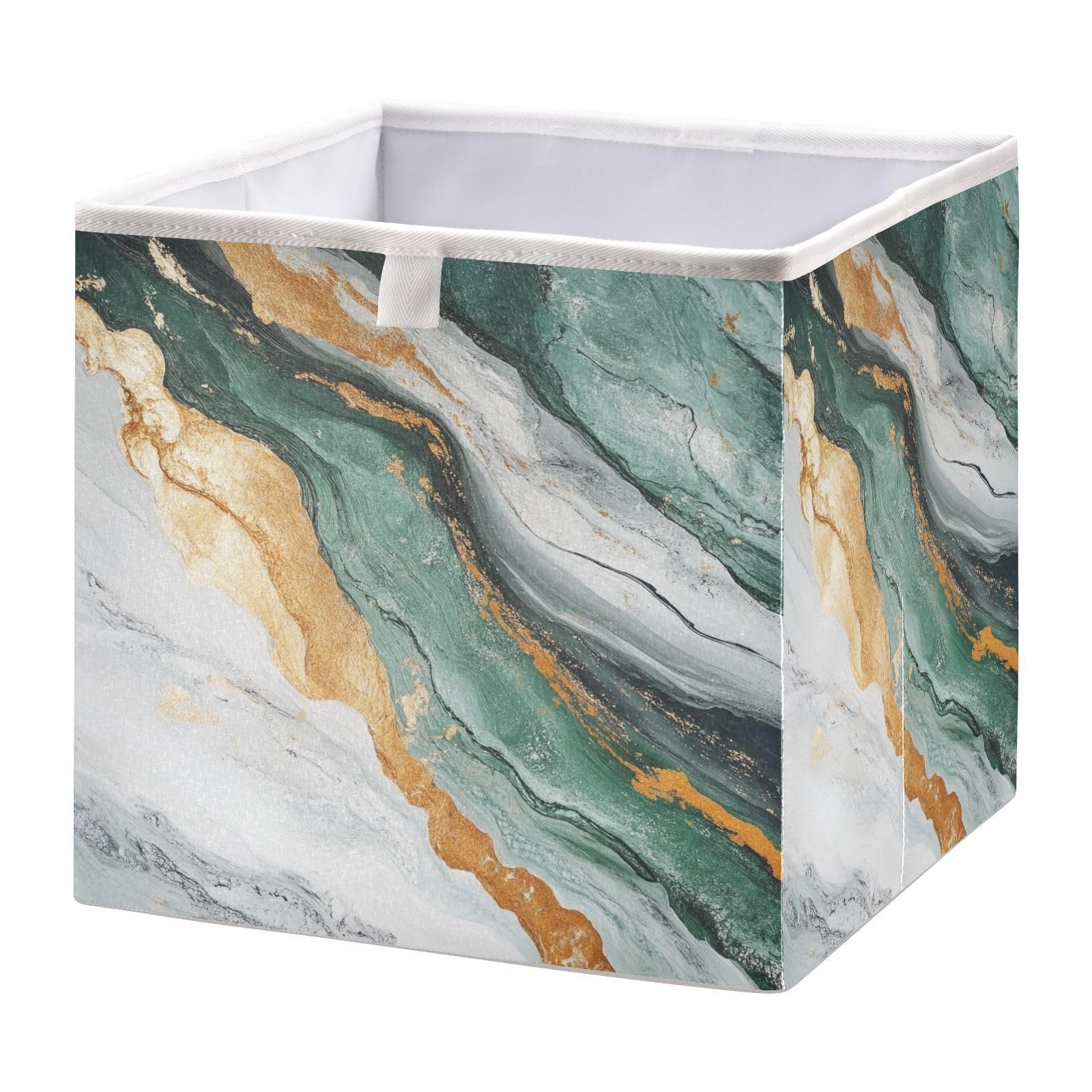 Kigai Colorful Marble Storage Cubes for Organizing 11x11 inch Foldable Fabric Storage Bin Closet Oagnizer Toy Gift Box Decorative Basket for Nursery Bedroom Office