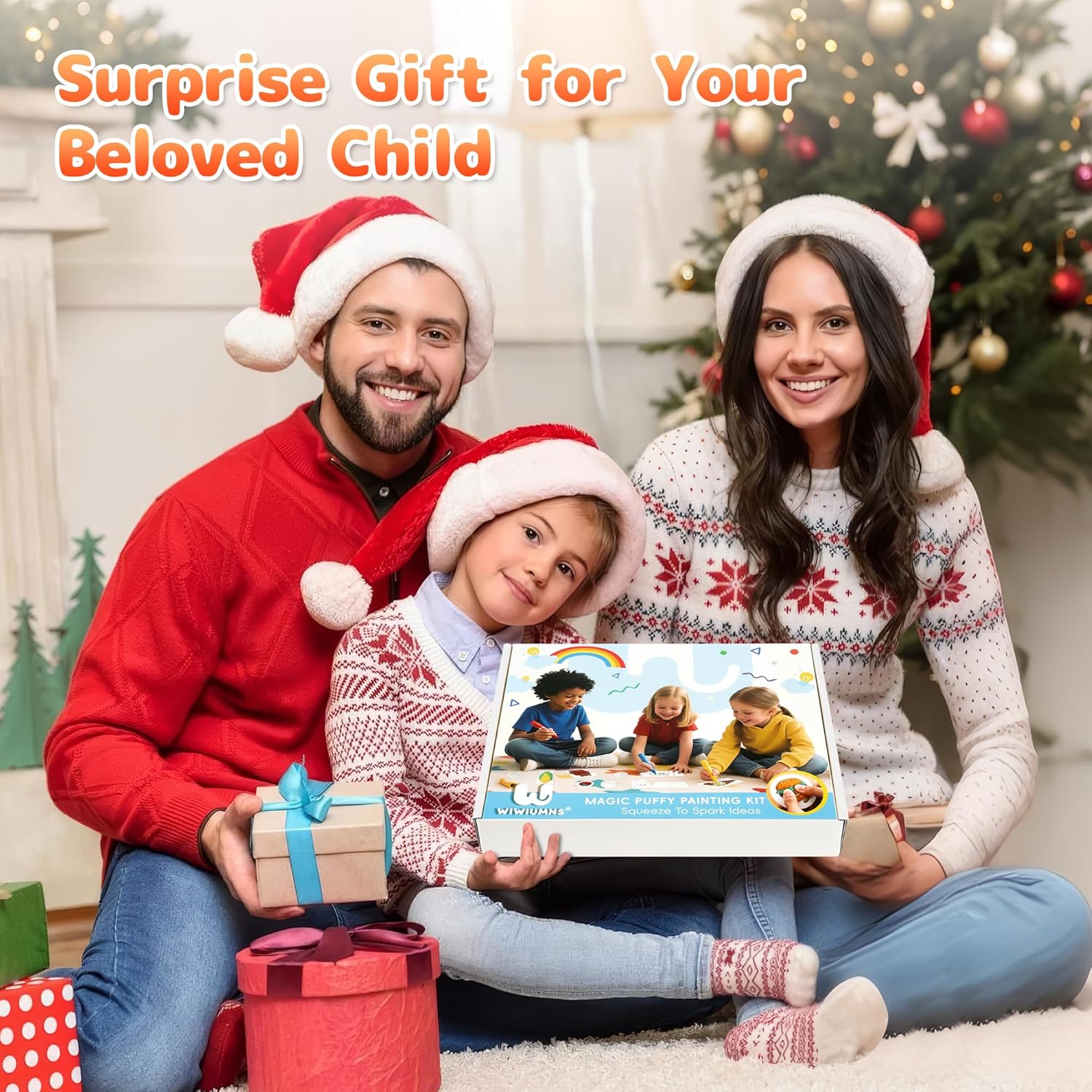 WIWIUMNS Magic Foam Texture Painting Kit for Kids Ages 6-10, 67-Piece 3D Puffy Art Set with 30 Foam Sheets, 24-Color Acrylic Markers, 2 Water Brushes and Storage Bag