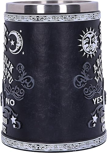 Miniatura 4 de Nemesis Now Black and White Spirit Board - Taza de resina con inserto de acero inoxidable, 5.7 in