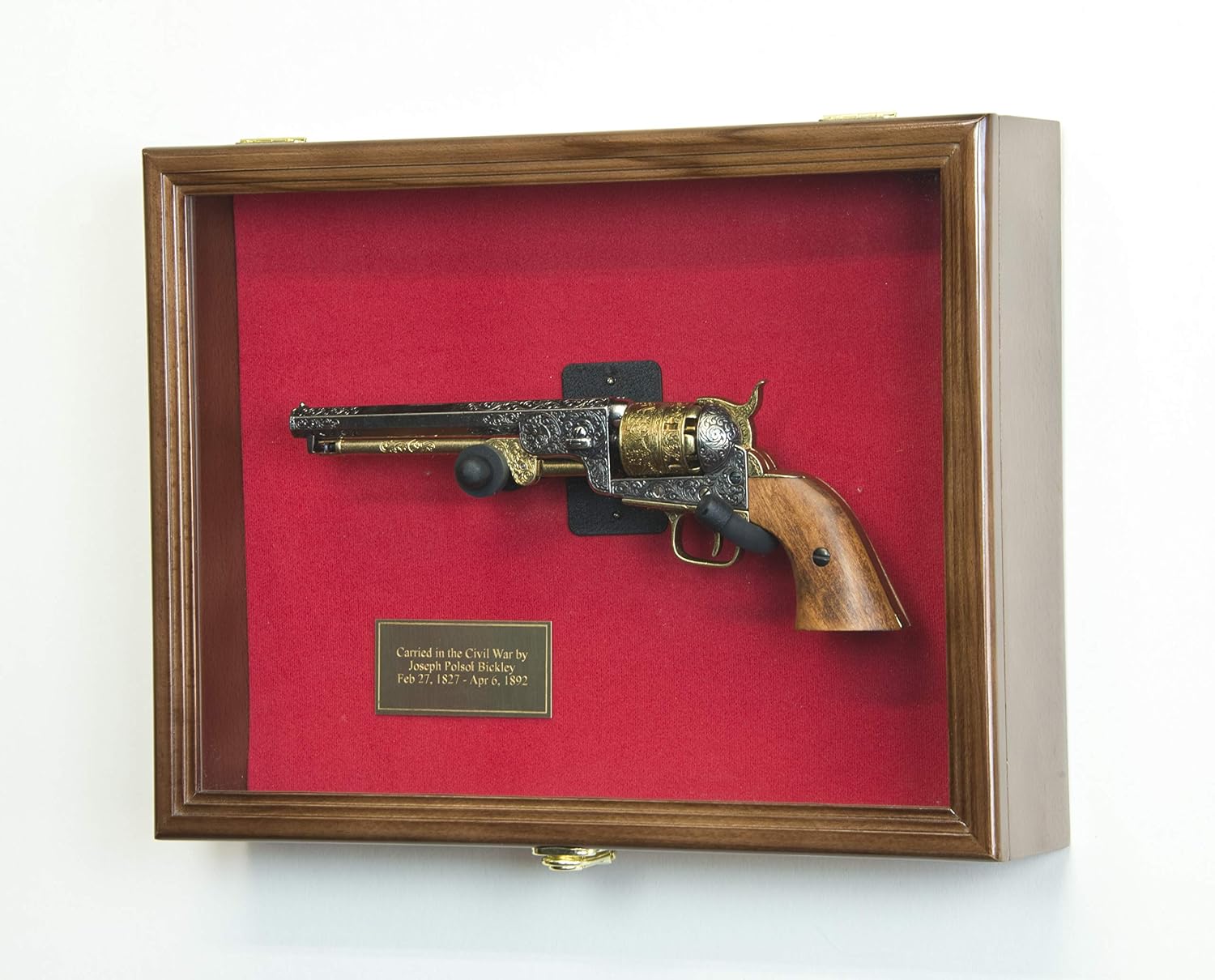 Large/Double 2 Pistol Handgun Revolver Gun Display Case Cabinet Rack Shadowbox