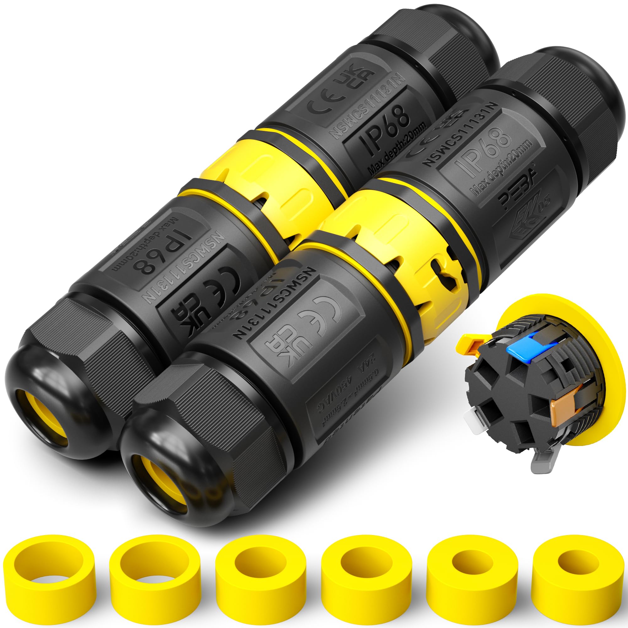 PEBA Cable Connector Waterproof 5-Pin IP68 Pluggable Waterproof Cable Connector
