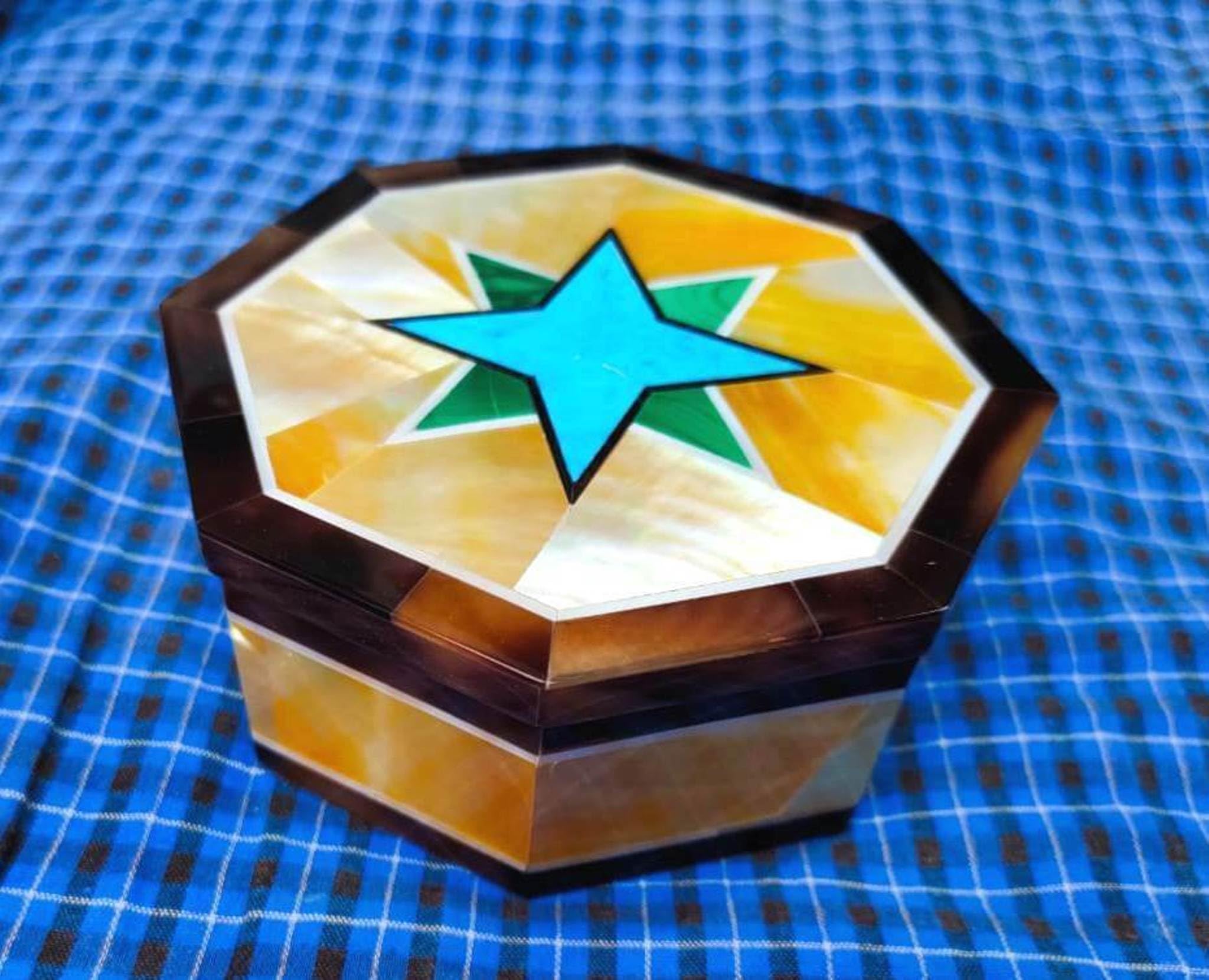 Caja de mármol hecha a mano I Caja de abalorios de piedras preciosas I Caja de anillo de piedra I Caja de joyería de mármol I Caja de clip de corbata de mármol I Caja de gemelos de mármol de 4 x 4
