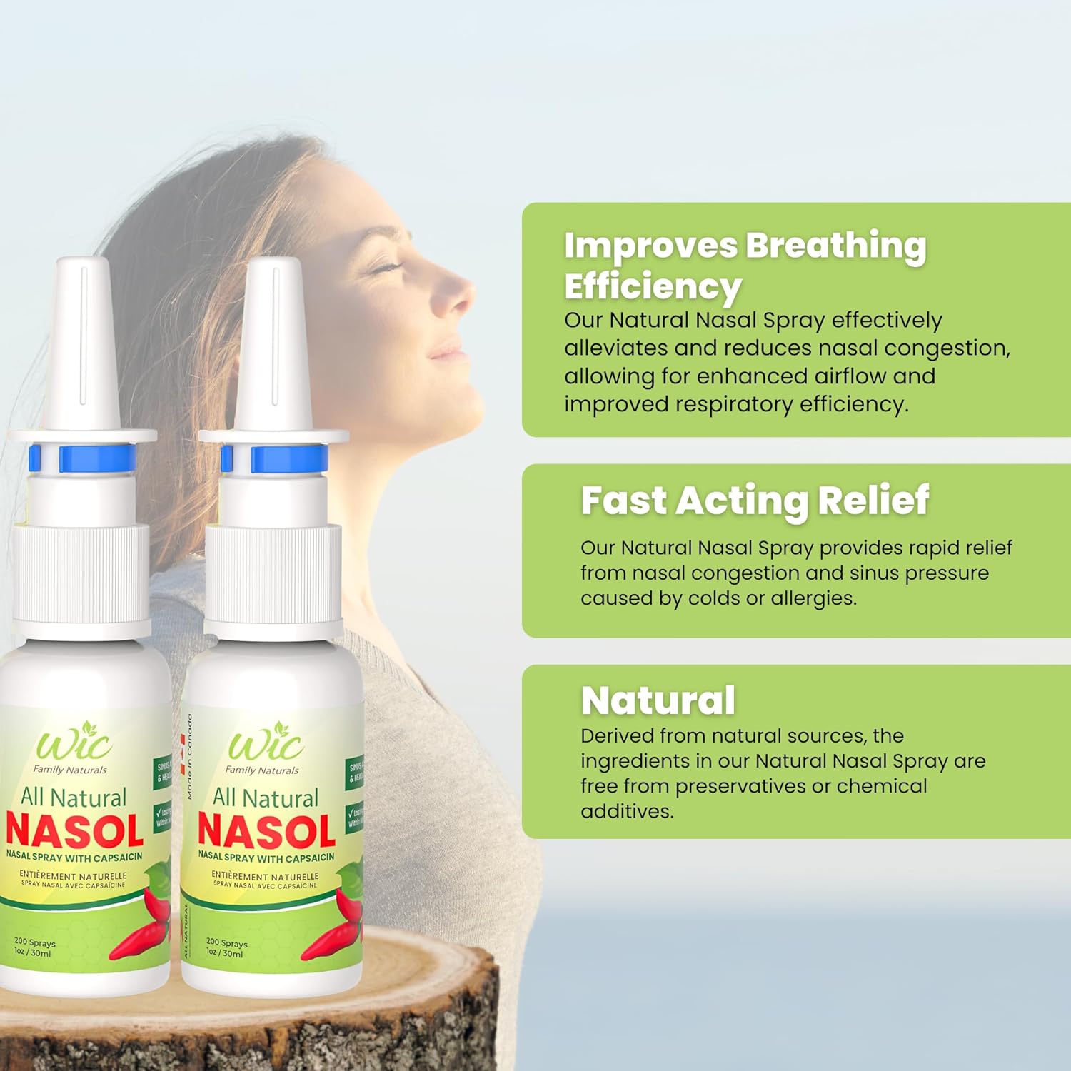 Capsaicin Nasal Spray - 200Sprays - Natural Sinus Relief, Sinus Relief Spray, Natural Allergy Sinus Spray for Stuffy Nose, Non-Addictive Formula for Holistic Nasal Wellness(4)