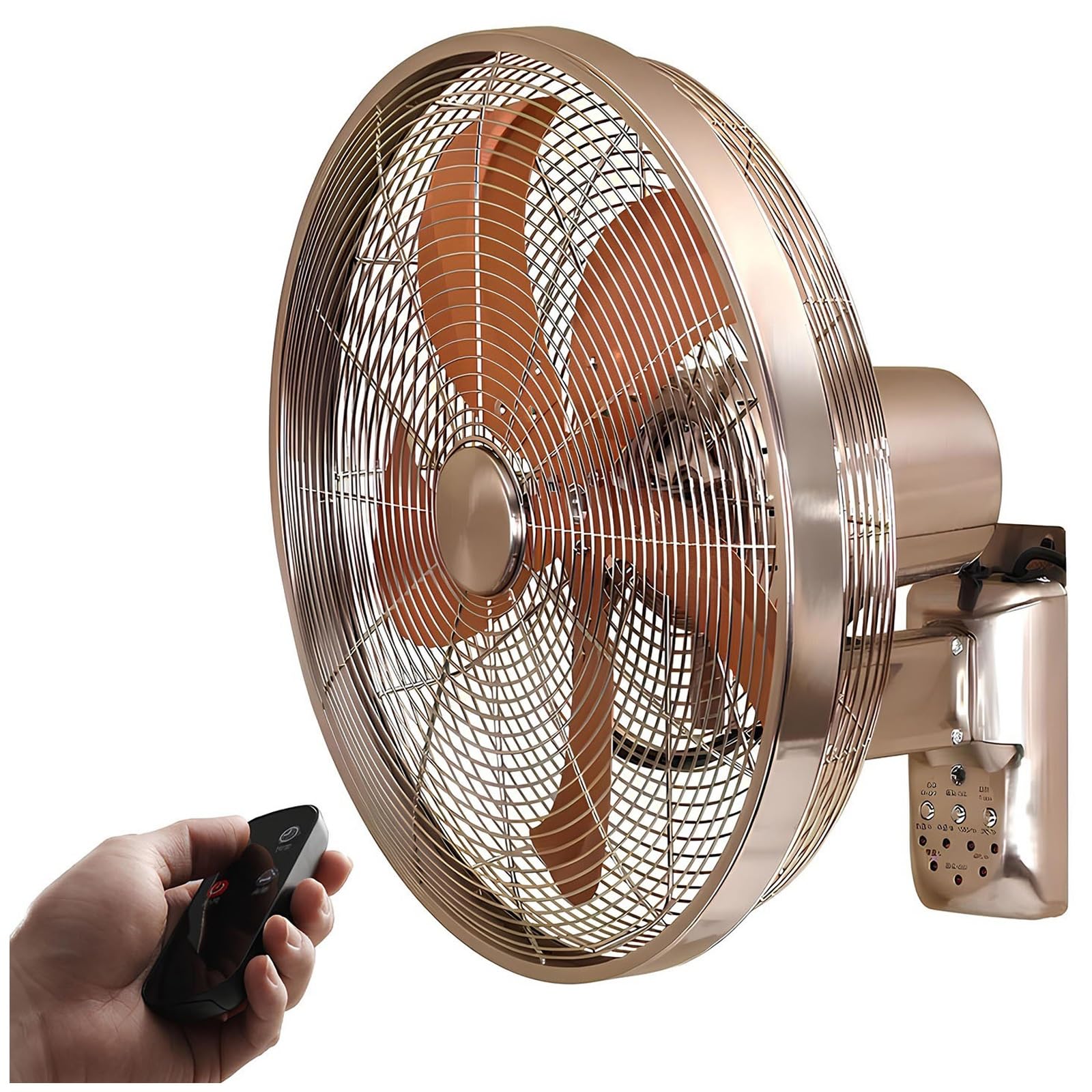 Ventilador industrial de montaje en pared de 17.7 pulgadas, 3 velocidades, ventilador oscilante de alta velocidad para taller, garaje, patios, ventilador de refrigeración comercial