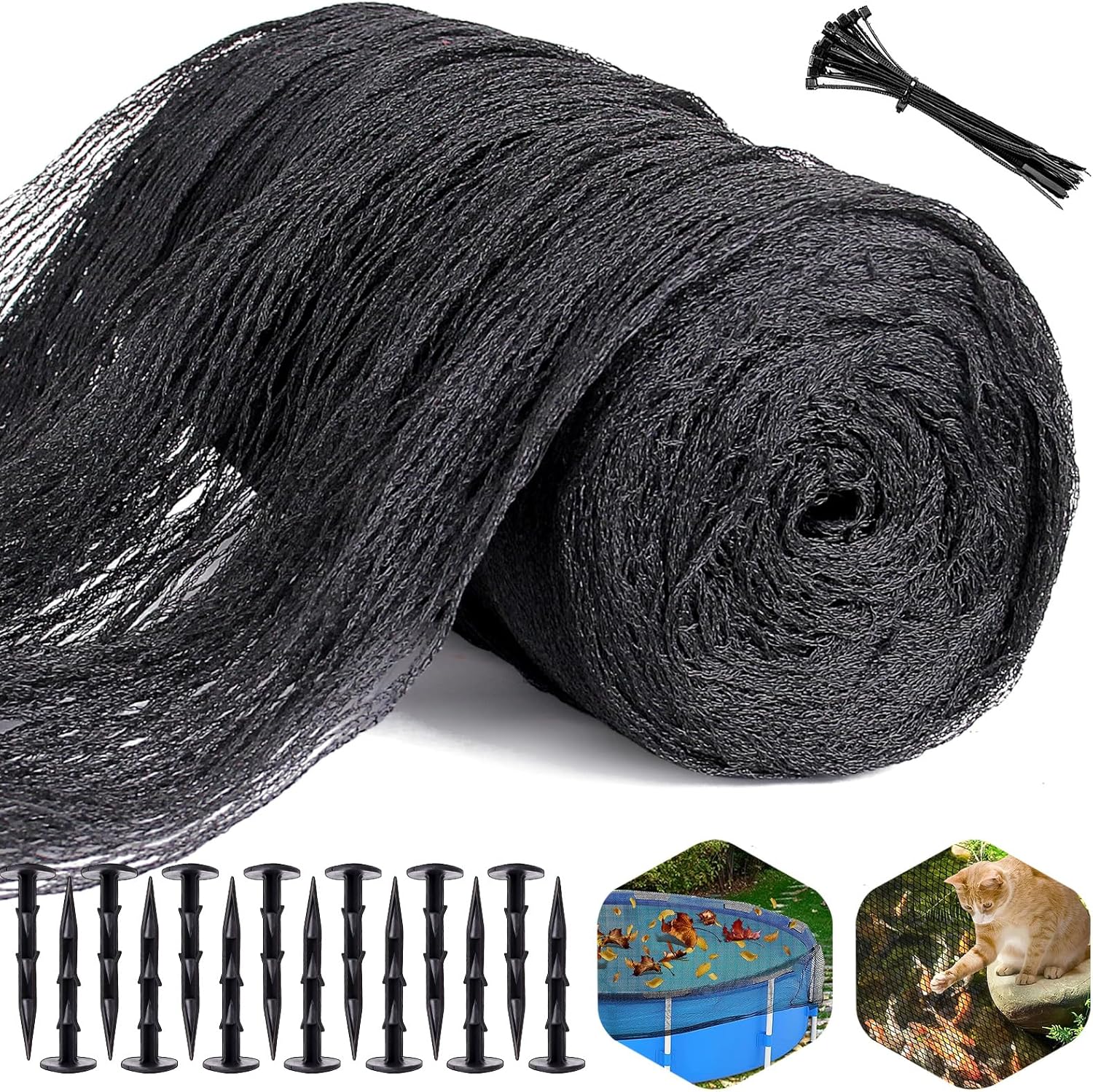 Pond Netting 15 x 20 ft Heavy Duty Mesh Pool Net Cover