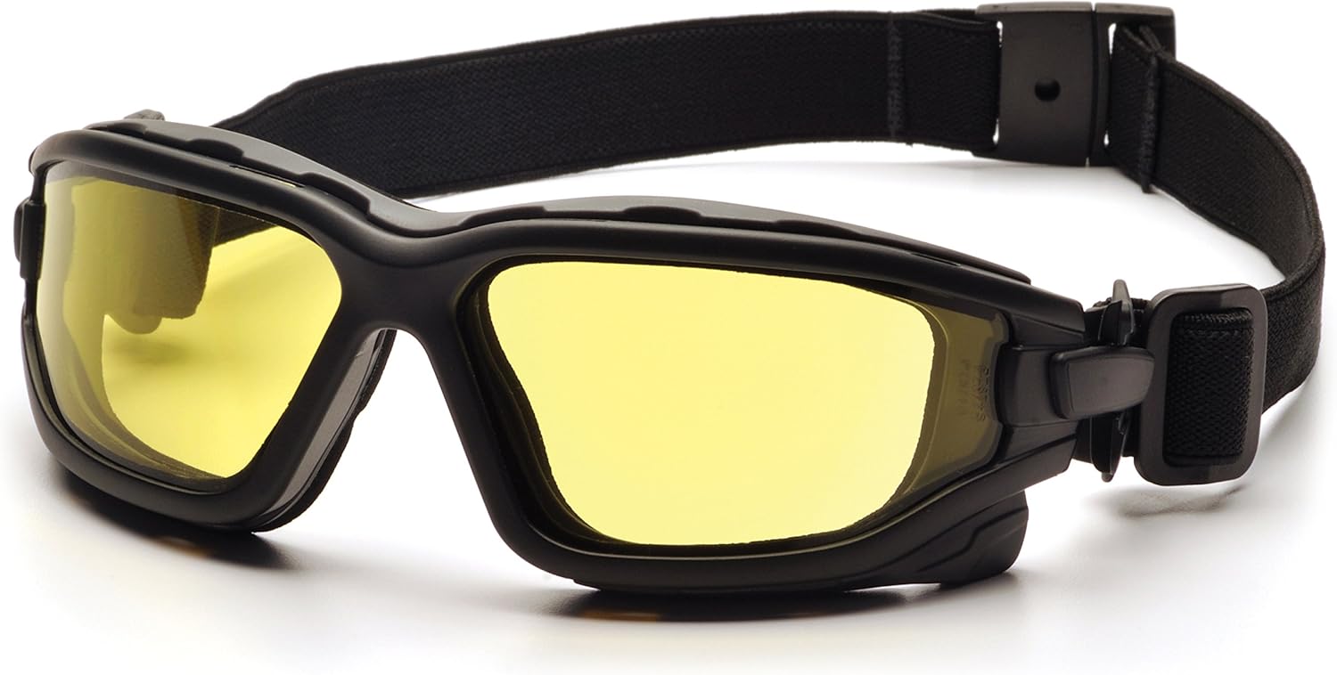 PYRAMEX I-Force Sporty Dual Pane Anti-Fog Goggle, Black Frame/Clear Anti-Fog Lens