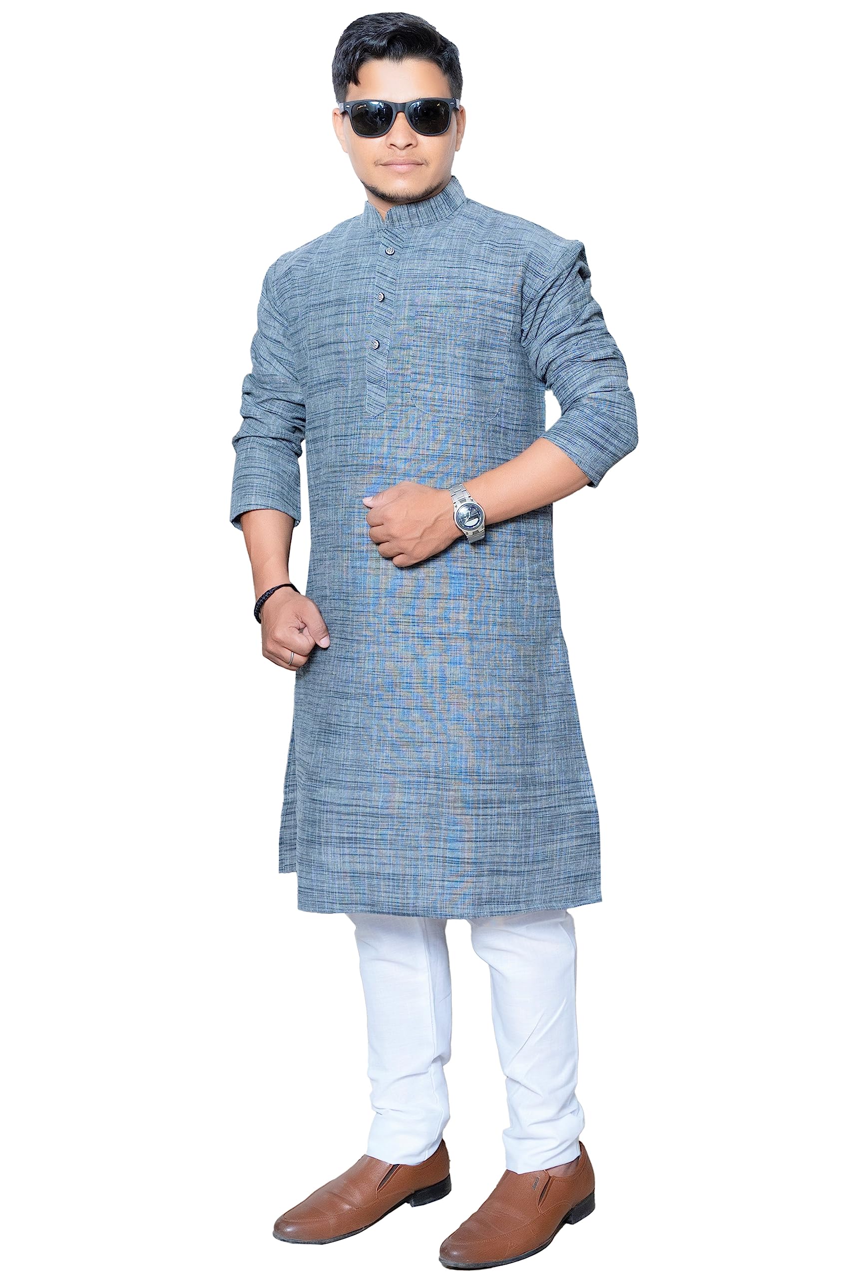 voniry Men's Cotton Kurta Pajyama Set-picture-10
