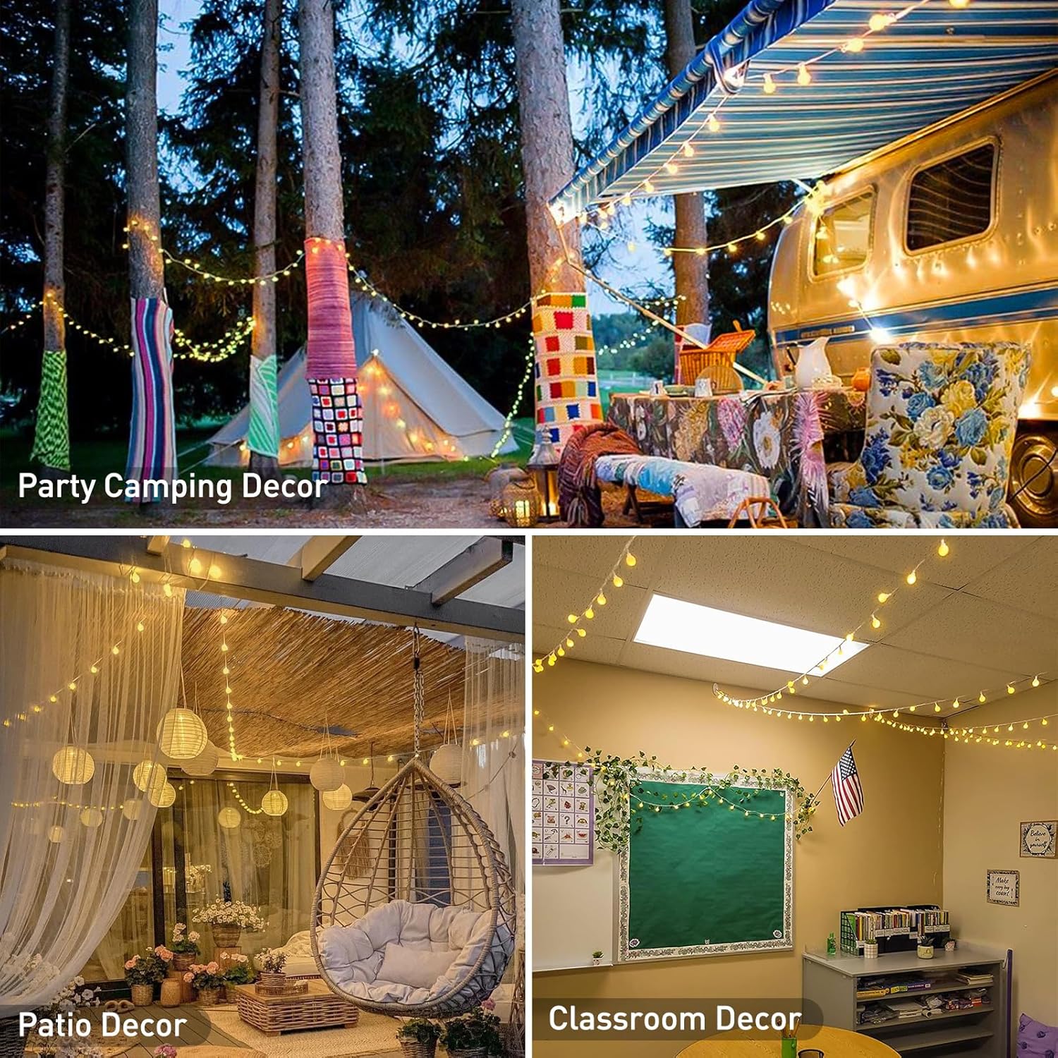 147ft Globe String Lights Outdoor Waterproof, 300 LED Indoor Christmas Lights Plug in with Remote, Hanging Fairy Light for Bedroom Holiday Party Patio Garden Christmas Decorations, Warm White