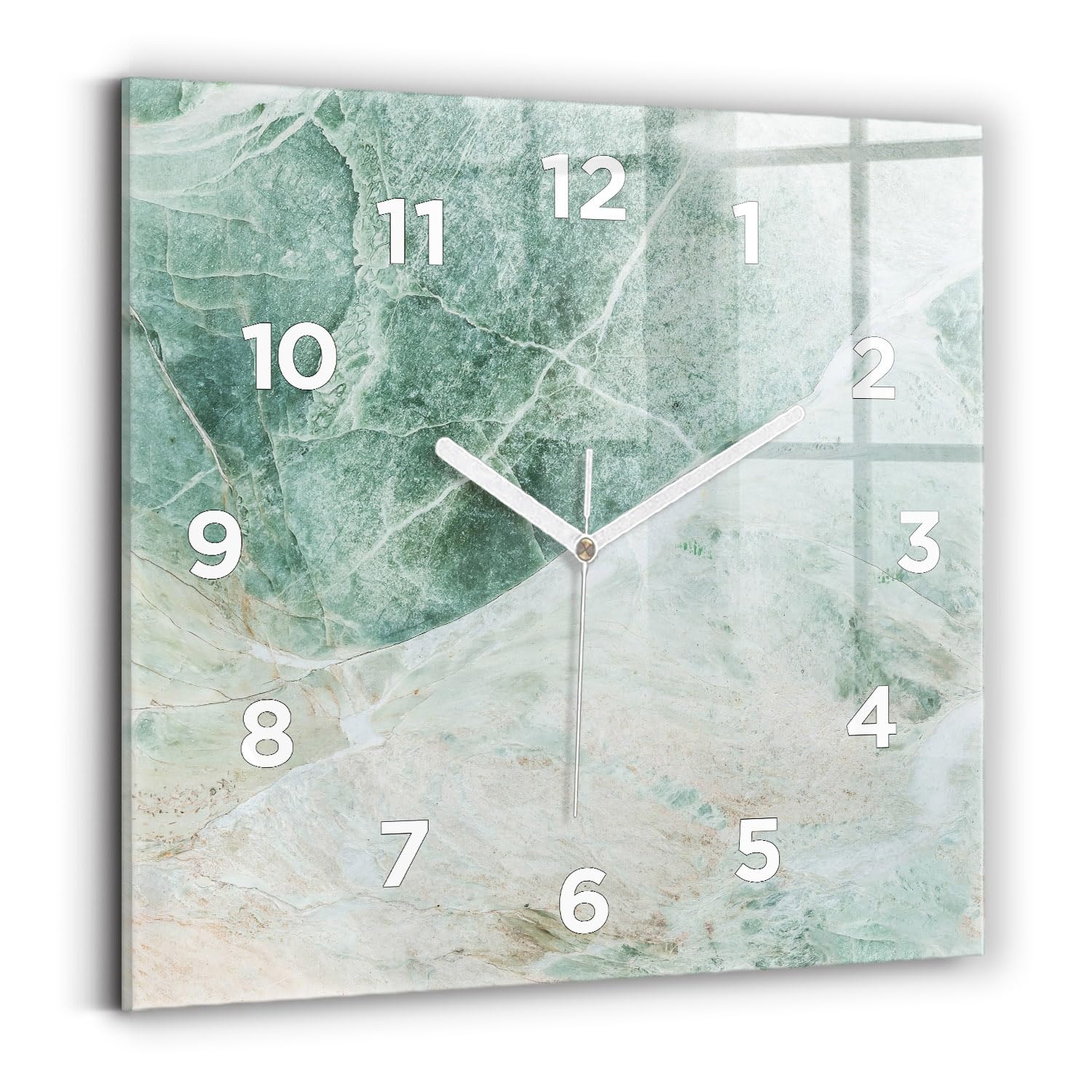 Horloge murale carrée 30x30 cm à mécanisme silencieux avec affichage analogique Wallfluent