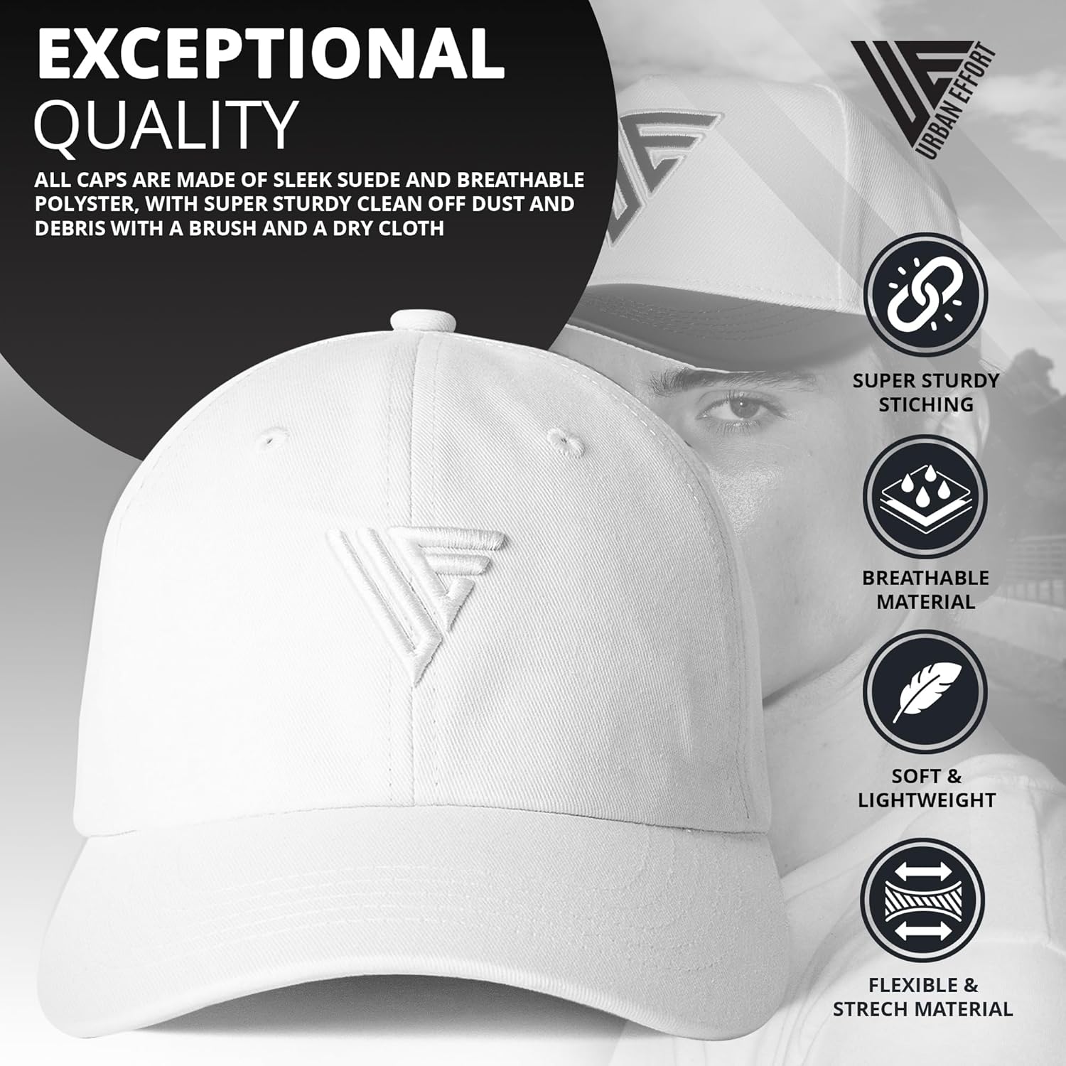 Urban Effort Vintage Hats for Men - Women Baseball Hat 6-Panel Hat - Great Adjustable Buckle Dad Cap for Your Style - Image 3