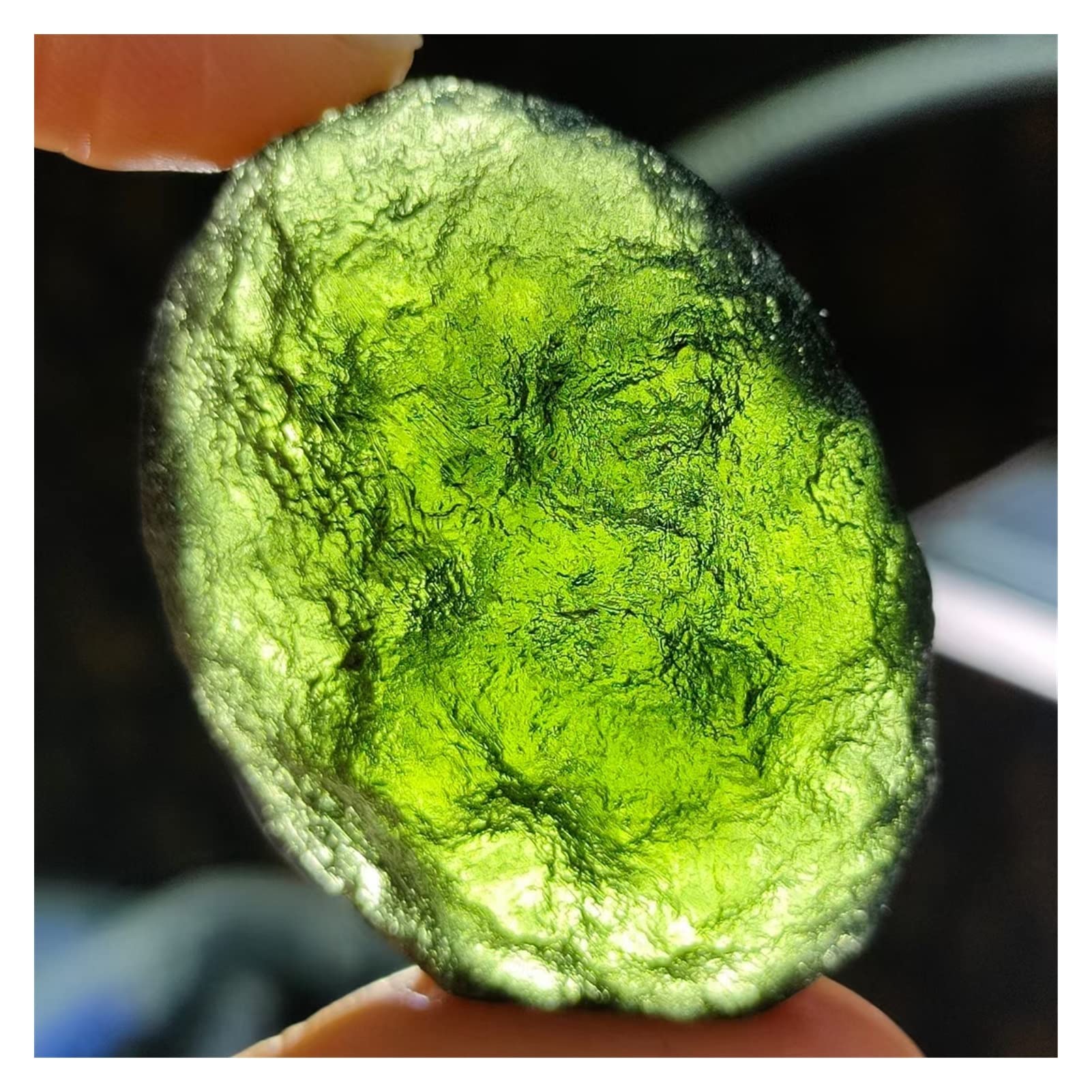 Moldavita verde natural de impacto meteorítico regalo exclusivo de 24-29g