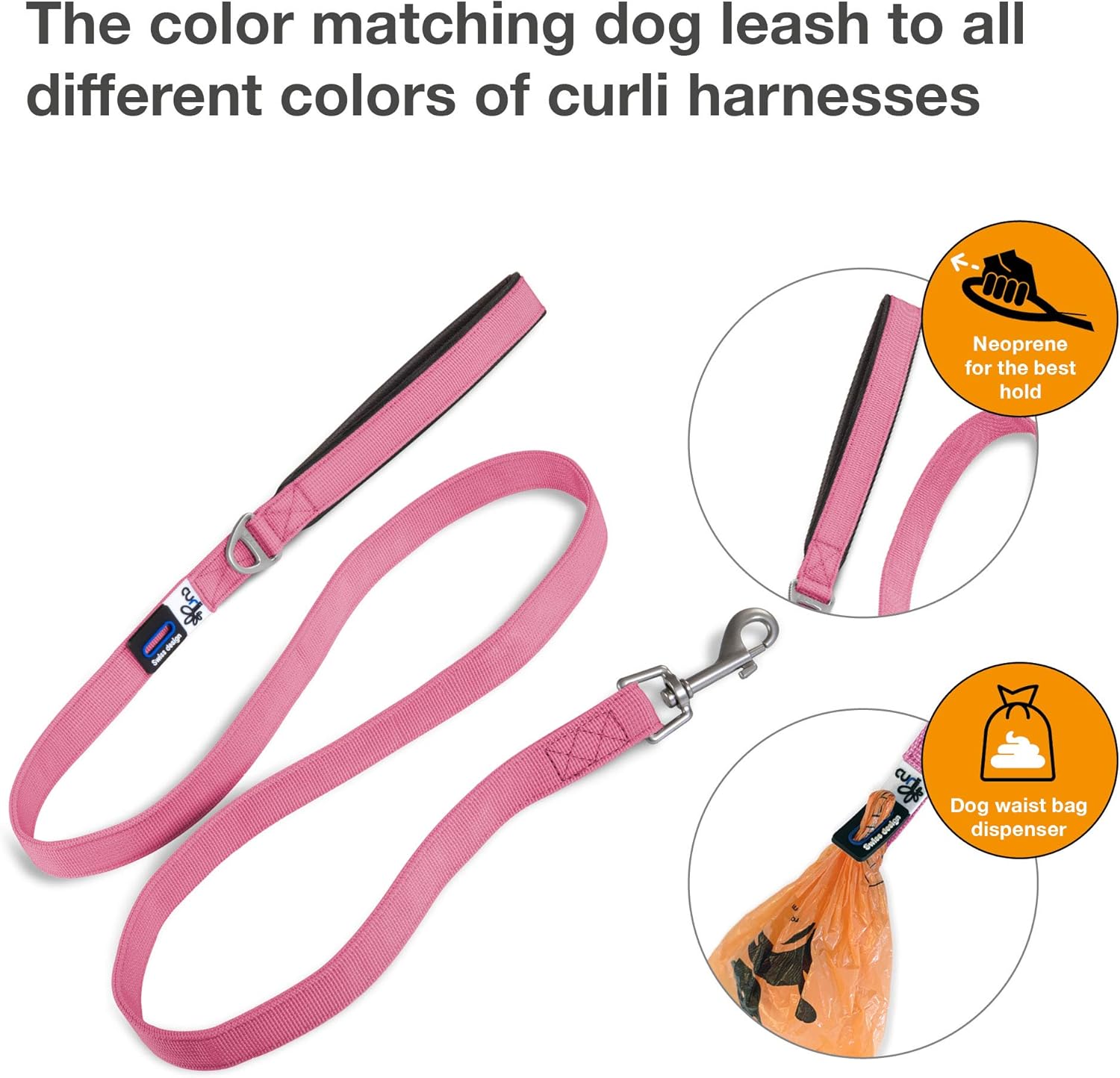 Curli Basic Leash Pink M - Image 3