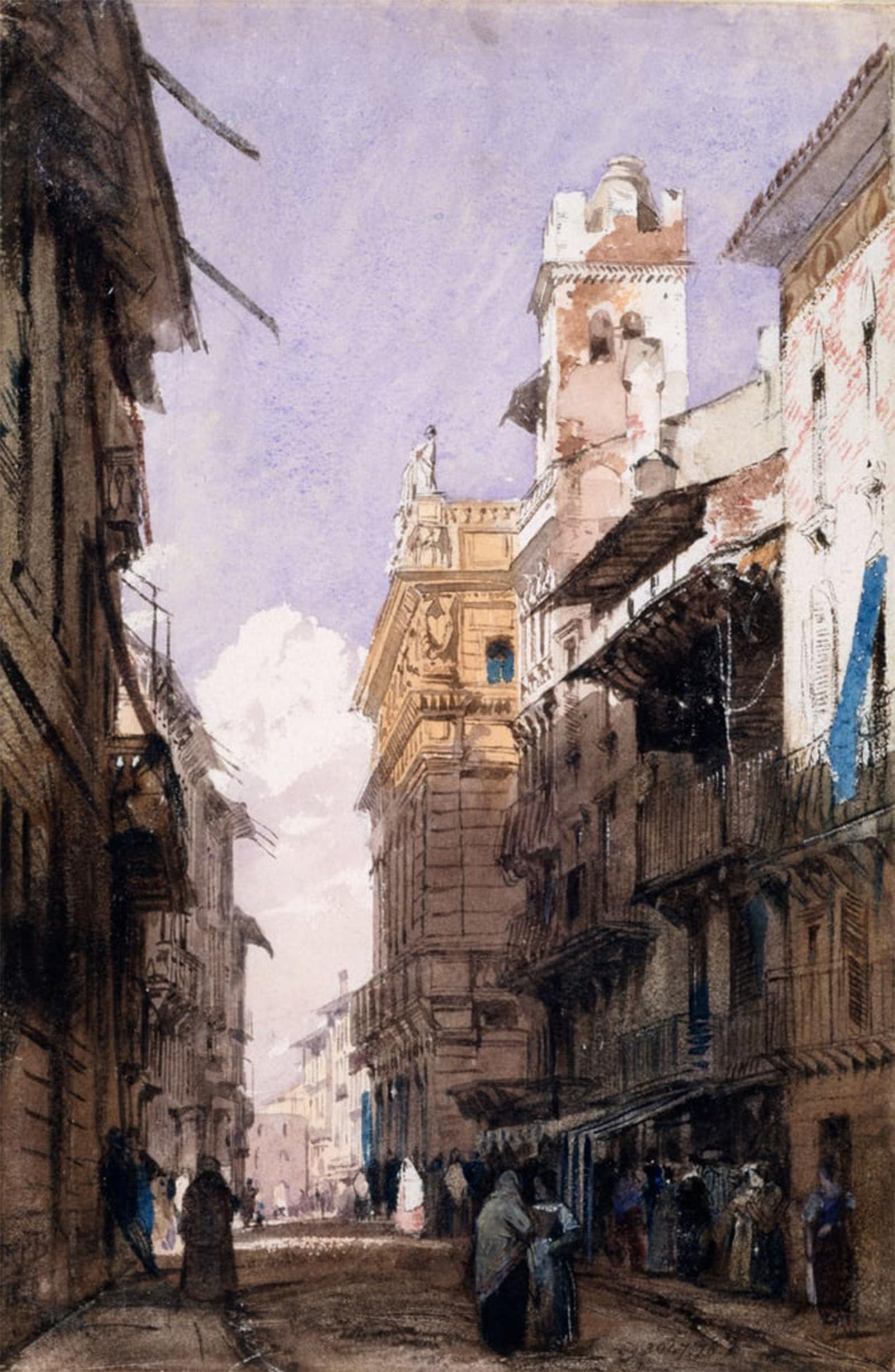 ARTXLXXBN Famous Painting Art Wall Decor Abstract Art Picture Corso Saint Verona by Richard Parkes Bonington Animal Pictures for Home Decor 60x90cm