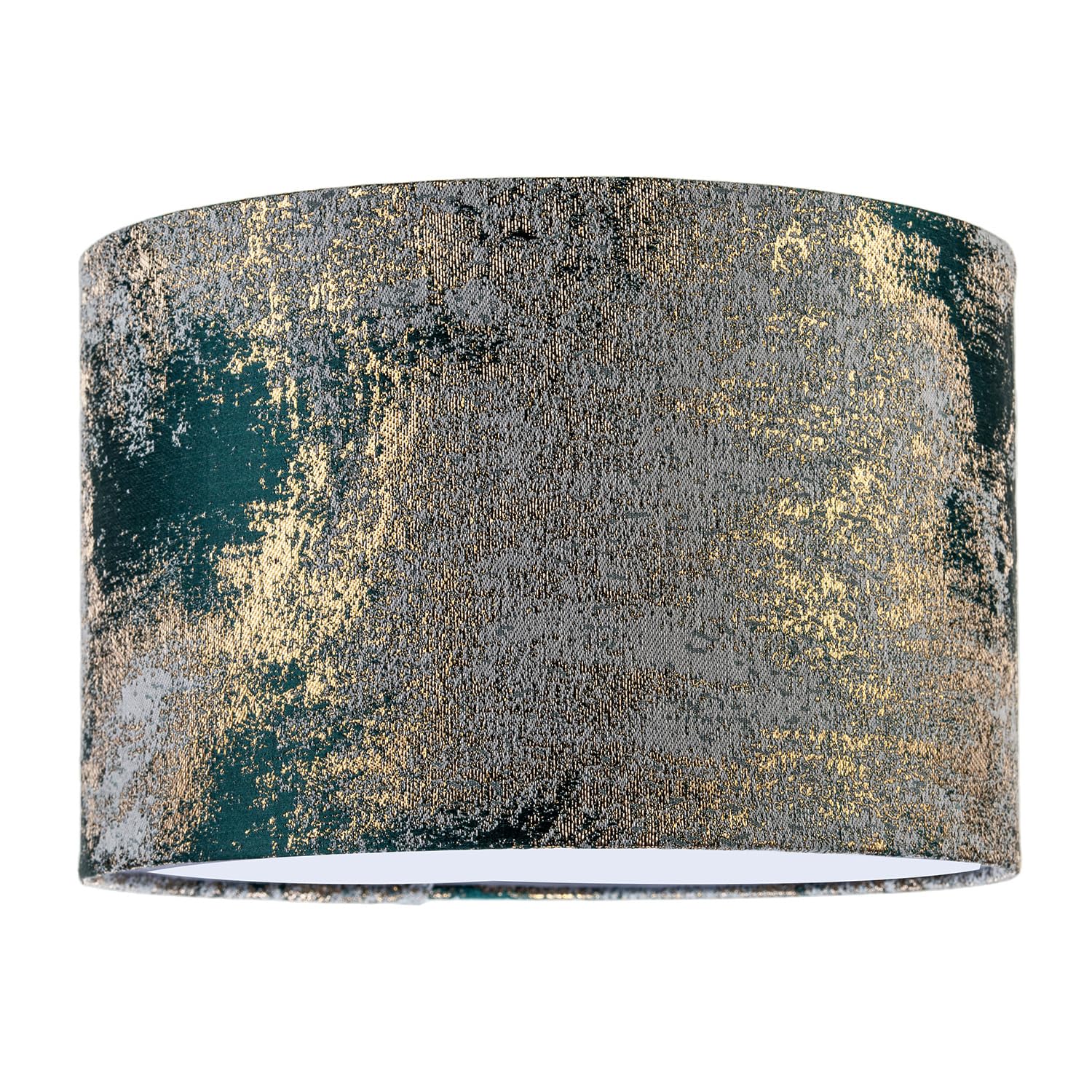 Happy Homewares Green/Gold Forest Jacquard Fabric Lamp Shade With Metallic Highlights