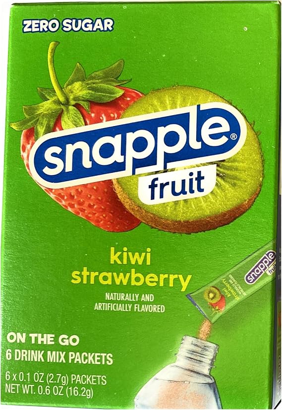 Snapple Fruit Kiwi Strawberry Drink Mix - Four Boxes of Six On The Go Flavored Drink Mix Packets - Zero Sugar Flavored Mix For Water (4 Boxes)