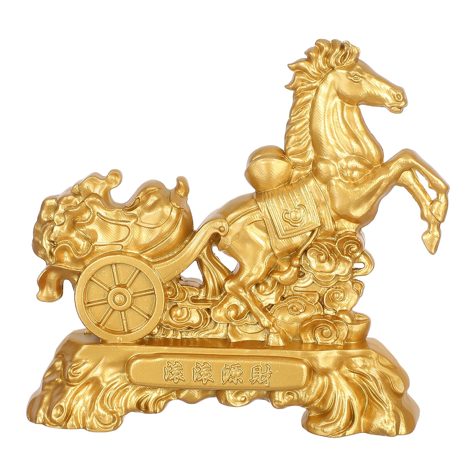 Cheval doré de richesse pour décoration de salon et vitrine de boutique