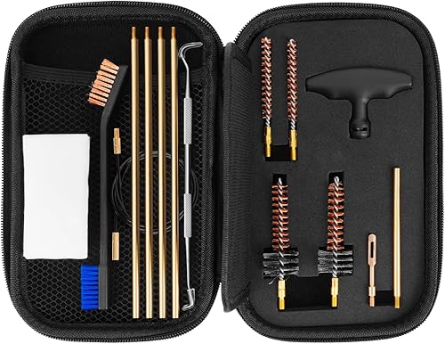 Pro .223/5.56 Cleaning Kit with Bore Chamber Brushes Cleaning Pick Kit, Brass Cleaning Rod in Zippered Organizer Compact Case BOOSTEADY