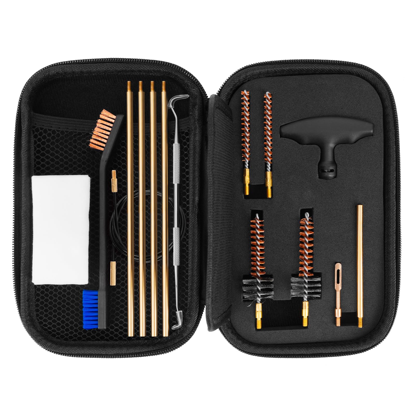 Pro .223/5.56 Cleaning Kit with Bore Chamber Brushes Cleaning Pick Kit, Brass Cleaning Rod in Zippered Organizer Compact Case BOOSTEADY
