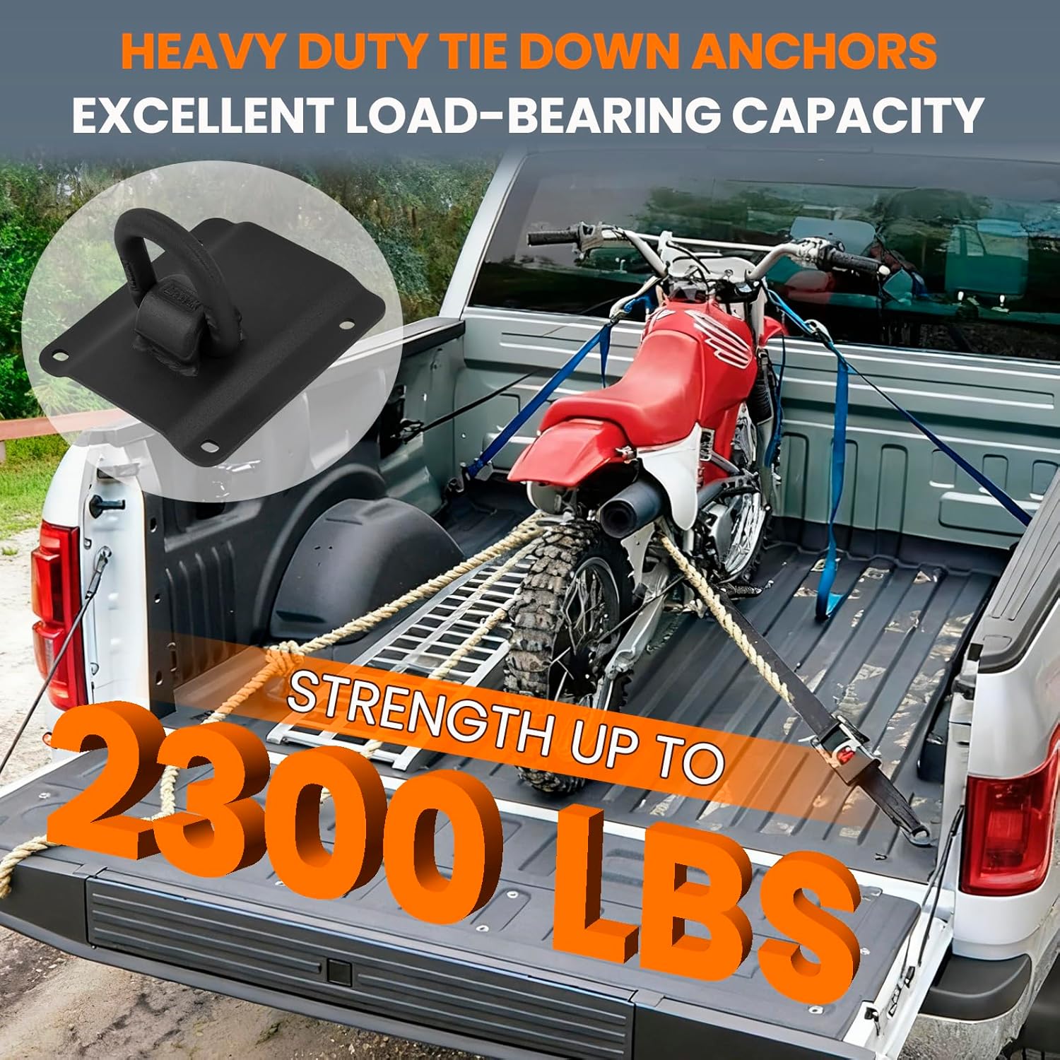 4PCS Heavy Duty Tie Down Anchors Compatible with Ford F150 F250 F350 2015-2025 & Raptor Accessories, Truck Bed Hooks Tie Downs Replace# FL3Z-9928408-AB FL3Z-99000A64-B