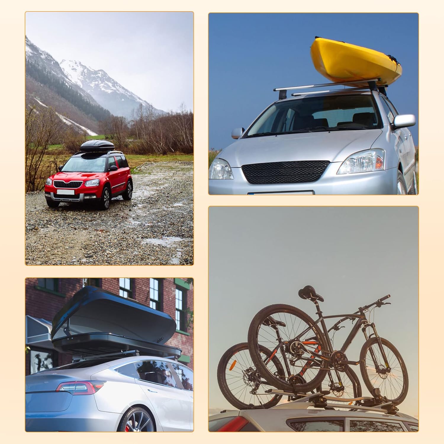 Buy TBVECHI Roof Rack, Car Top Roof Rack Cross Bar Luggage Carrier Adjustable Window Frame Black