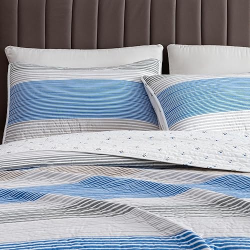 Miniatura 2 de Moderna colcha cubrecama tamaño King con 2 fundas de almohada. Juego de colcha estilo cabaña reversible de 3 piezas, adecuado para todas las