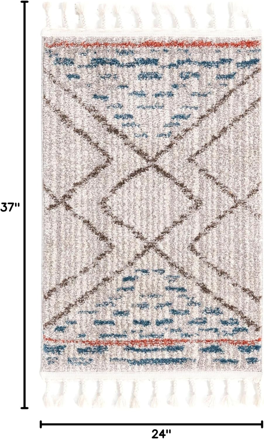 Unique Loom Aramis Collection Area Rug - Kavi (2' x 3' 1" Rectangle, Ivory/ Blue)