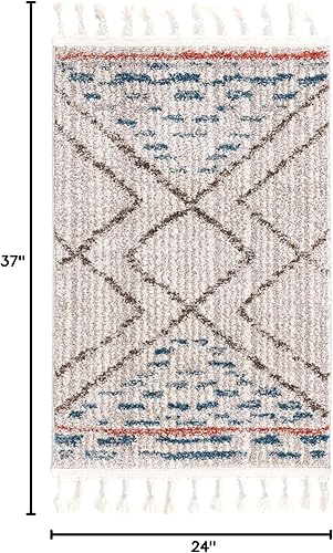 Miniatura 2 de Unique Loom Aramis Collection - Alfombra de área Kavi (2 pies x 3 pies 1 pulgada, rectangular, marfilazul)