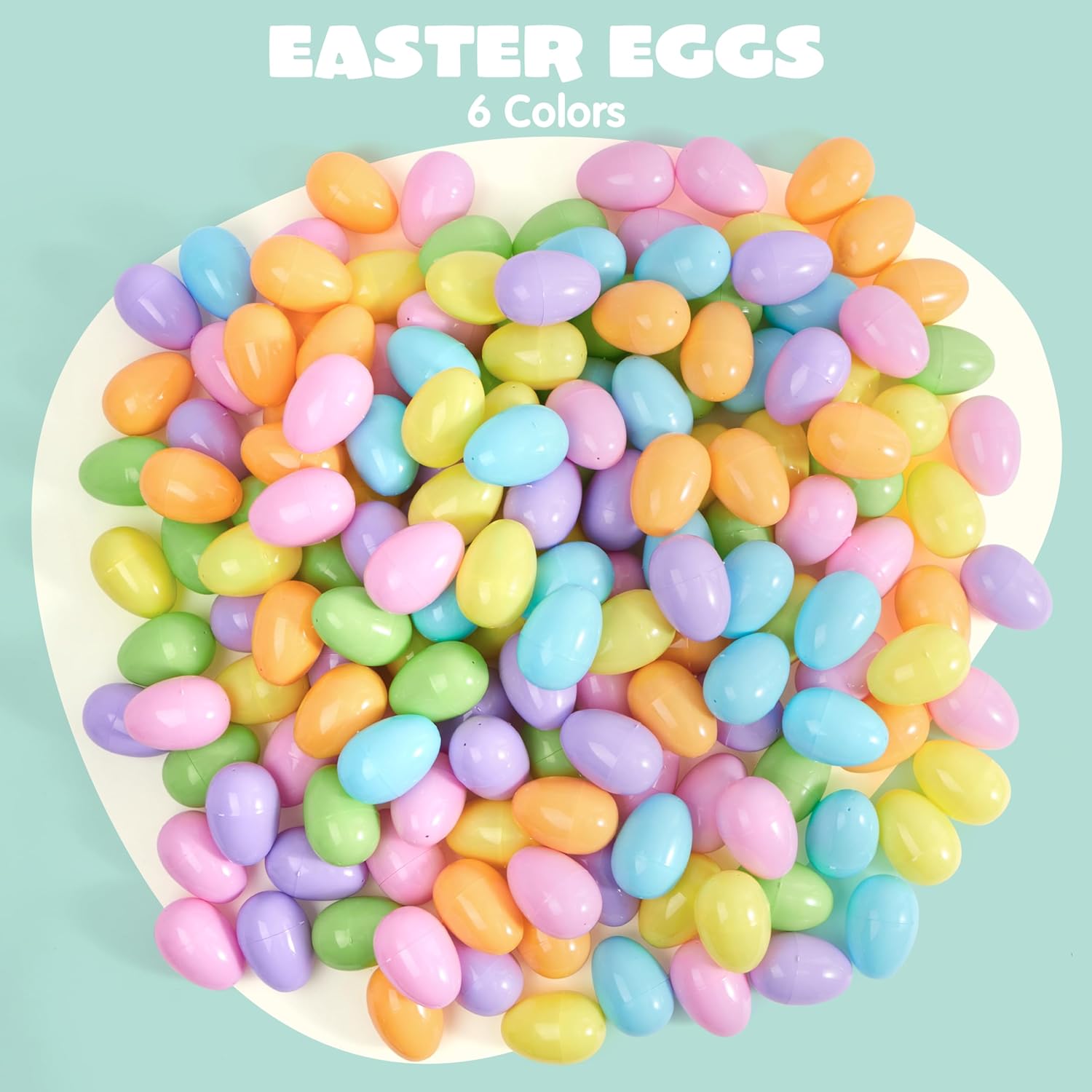 JOYIN 3.15" Pastel Easter Eggs, 500PCS Large Plastic Eggs, Empty Colorful Fillable Eggshells for Easter Hunt, Party Favor, Basket Stuffers Filler, Classroom Prize Supplies - Image 2