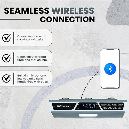 Miniatura 4 de Emerson Altavoz Bluetooth EKR-1000 bajo el gabinete con radio FM